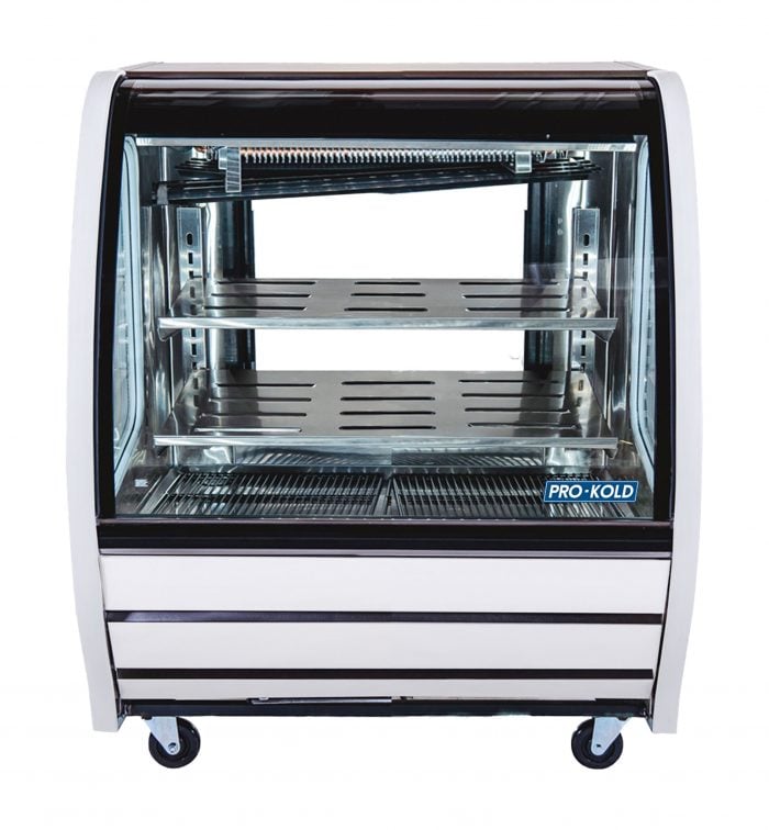  40" Curved Glass Refrigerated Deli Bakery Display Case PRO-KOLD DDC40 White 