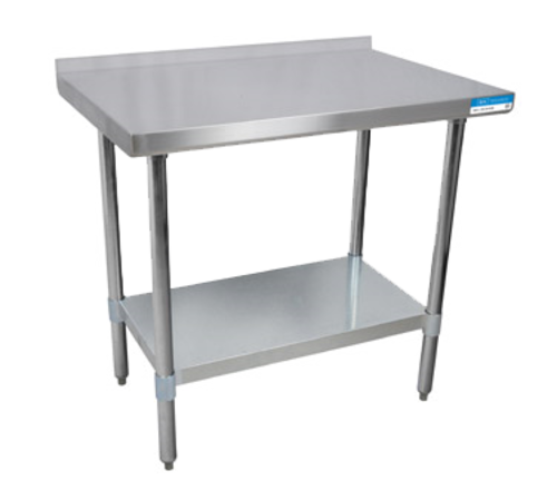 BK Resources WT-3036B Stainless Steel Work Table w/ Backsplash | 36&quot; x 30&quot;