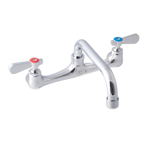 BK Resources BKF-8W-14-G 8&quot; Center Wall Mount Faucet w/14&quot; Spout