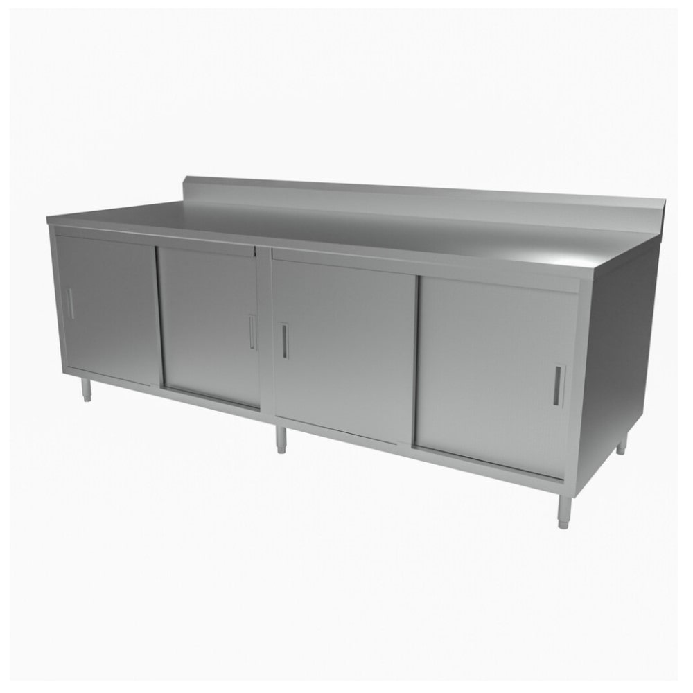 BK Resources CSTR5-3684S Sliding Doors Enclosed Base Work Table | 84" x 36"